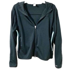 Champion Knit Front Zip Hooded Warm-up Jacket Stripes Down Side Pickets 🖤🩵